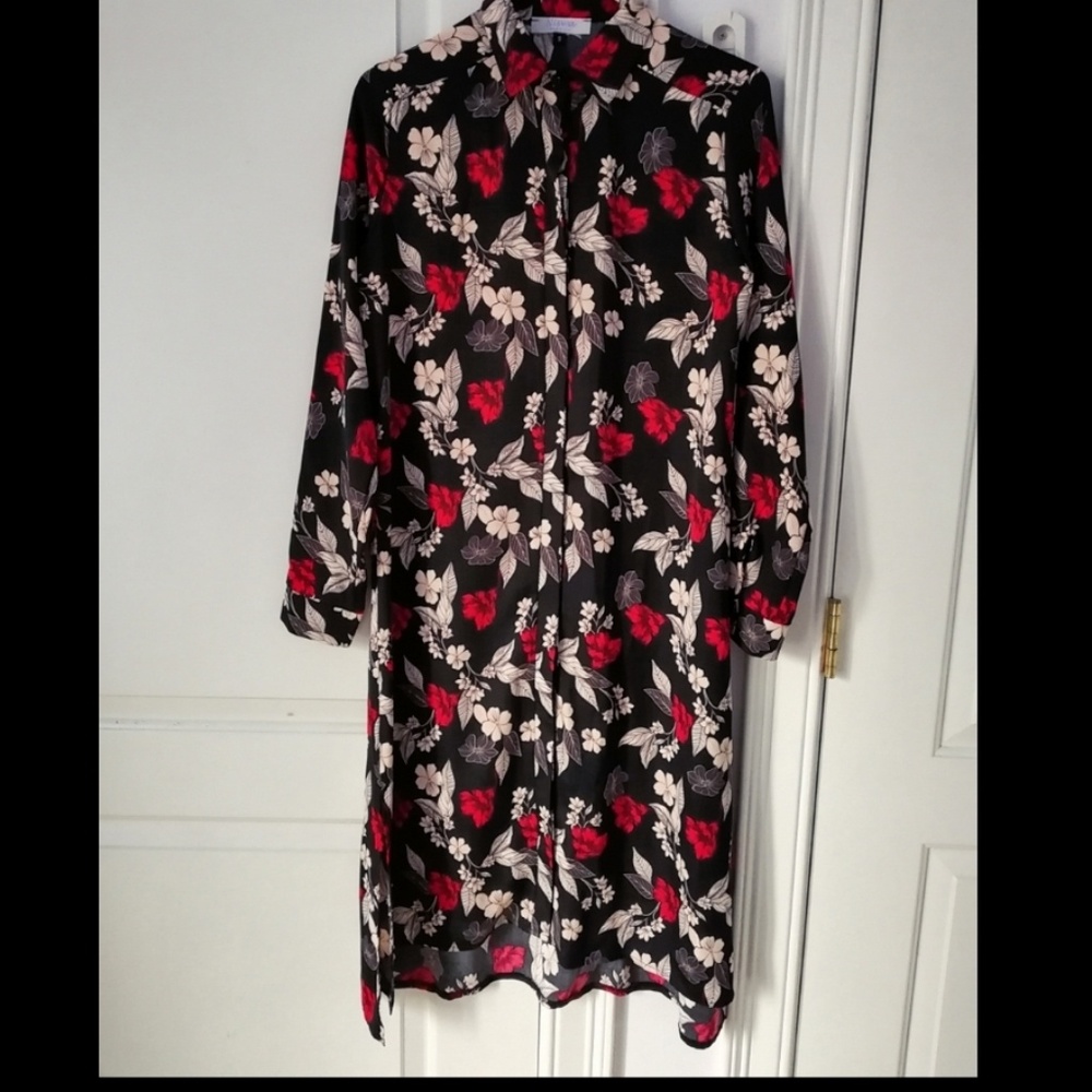 Floral button up dress/long shirt
